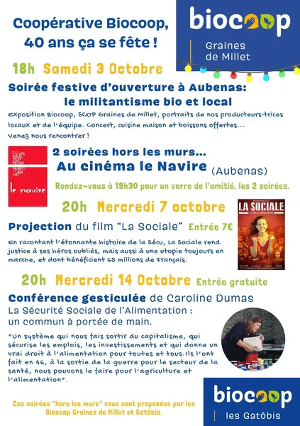 Evènements au magasin pour les 40 ans de Biocoop